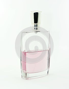 Bottle of perfume isolated on white background.