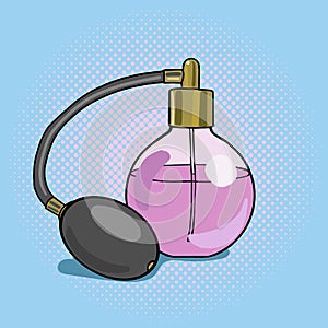 Bottle perfume pop art style vector
