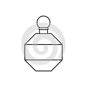 Bottle of perfume. Silhouette of perfume bottle. Arome bottle linear icon