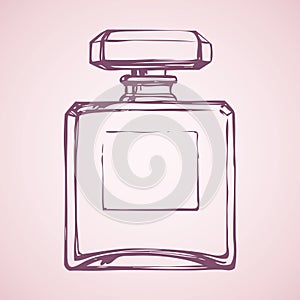 Bottle of perfume. Vector drawing