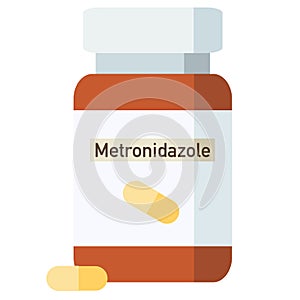 Bottle of pills, metronidazole