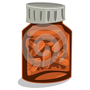 Bottle pills. Vector icon