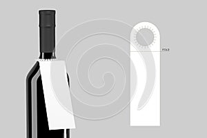 Bottle pop out neck hanger promotion label tag for branding wine product in glass bottle design with label die cut layout