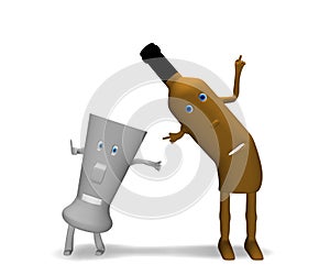 Bottle poured into the glass