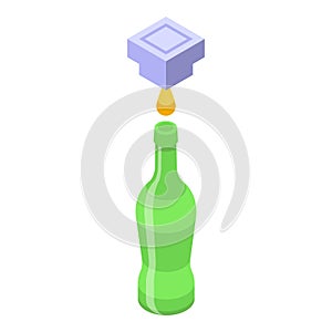 Bottle production icon isometric vector. Glass factory