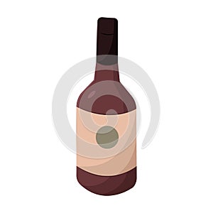 Bottle of red italian wine. Vector