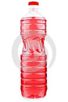 Bottle with red liquid