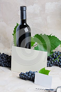 Bottle of red mulled wine mockup for your logotype