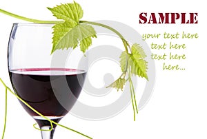 Bottle of red wine, isolated on white background