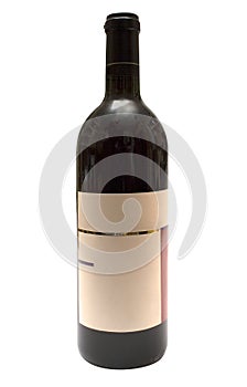 Bottle of Red Wine w/ Blank Label (Path Included)