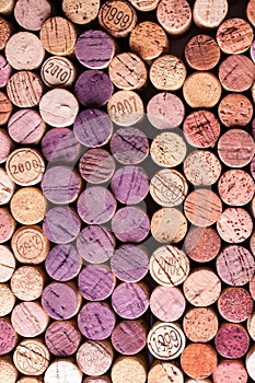 Bottle silhouette on wine corck background