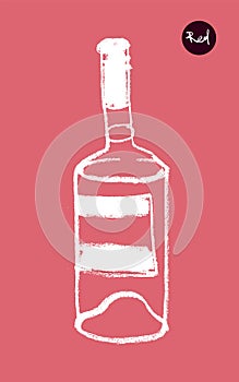 Bottle sketch icon in trendy hand-drawn style with artistic pencil textures. photo