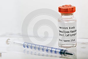 Bottle of Smallpox vaccine photo