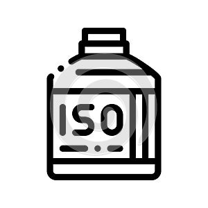 Bottle With Sport Nutrition Vector Thin Line Icon