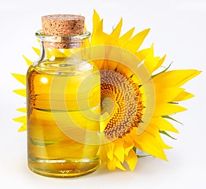 Bottle with sunflower