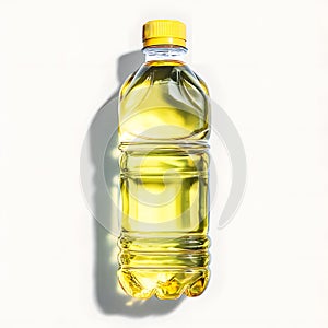 Bottle of Sunflower Oil on White Background