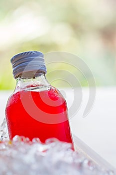 bottle with tasty drink