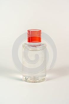 Bottle of travel size hand sanitizer- antimicrobial liquid gel
