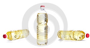 Bottle of vegetable oil for cooking isolated