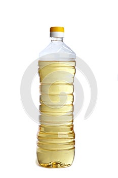 Bottle of vegetable oil isolated