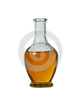 Bottle of vegetable oil, isolated
