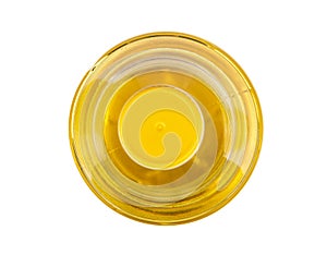 Bottle of vegetable oil, top view