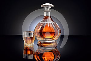 Bottle of Very Special Cognac on fire background