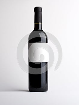 Bottle of vine with empty label