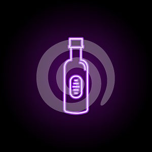 bottle of vodka icon. Elements of Alcohol drink in neon style icons. Simple icon for websites, web design, mobile app, info