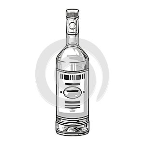 Bottle vodka monochrome vintage element