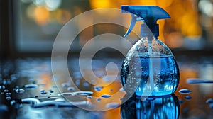 Bottle of Water With Blue Sprayer photo