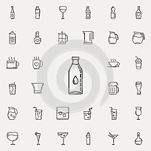 bottle of water dusk icon. Drinks & Beverages icons universal set for web and mobile