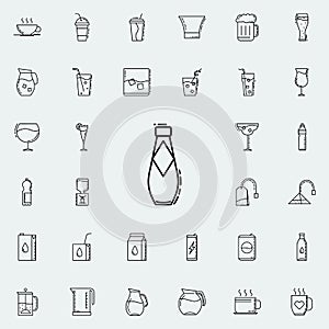 bottle of water dusk icon. Drinks & Beverages icons universal set for web and mobile