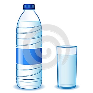 Bottle and water glass