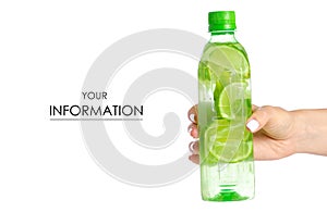 The bottle of water with lime in hand pattern