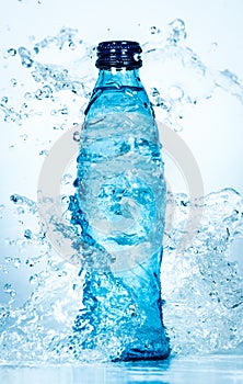 Bottle of water splash