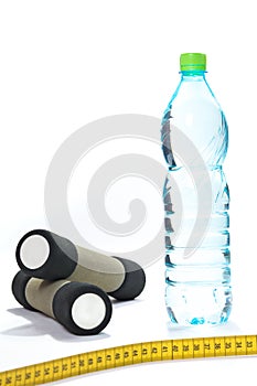 Bottle of water and weights