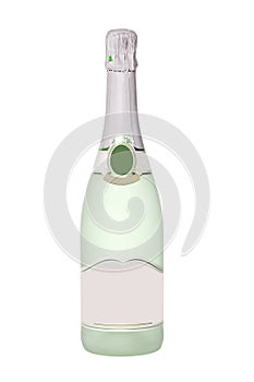 Bottle with a white sparkling wine