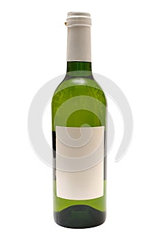 Bottle of White Wine w/ Blank Label (Path Included)