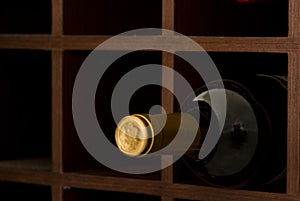 Bottle of wine on cave