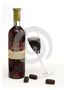 Bottle of Wine and Chocolate