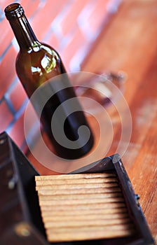 Bottle of wine and cigars