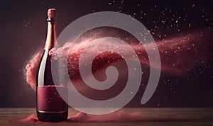 a bottle of wine is exploding out of the corks