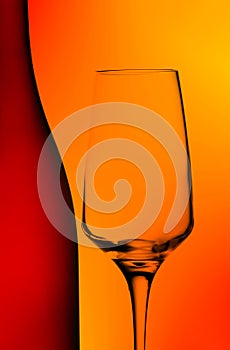 Bottle and wine glass abstract