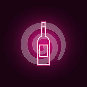 a bottle of wine icon. Elements of Web in neon style icons. Simple icon for websites, web design, mobile app, info graphics