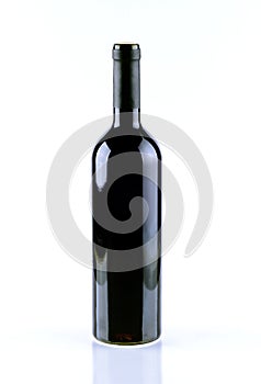 Bottle of wine isolated over white background.