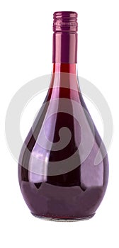 Bottle with wine isolated on white background with clipping path