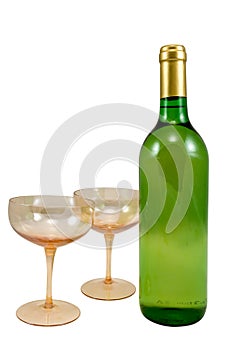 Bottle of wine and two glasses