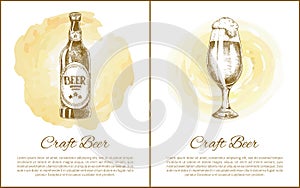Bottled and Draft Beer Illustration with Text