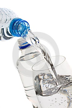 Bottled water isolated on white